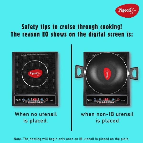 Pigeon Cruise 1800 watt Induction Cooktop (12303) with Touch Button, Induction Stove comes with 7 Preset Menus and Auto-Shut Off features (Black) - 1800 Watts, Black